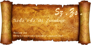 Szórádi Zsombor névjegykártya